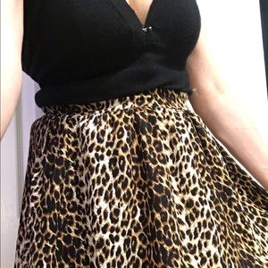 French Grey leopard print skirt